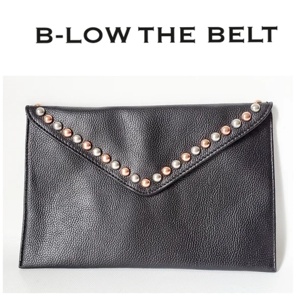 B Low The Belt Leather Studded Clutch NWOT! - Picture 6 of 6